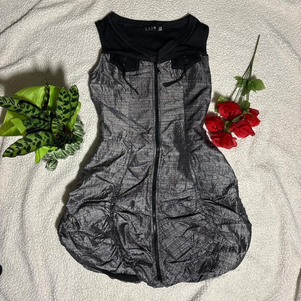 Bubble Hem Gray Euro Dress